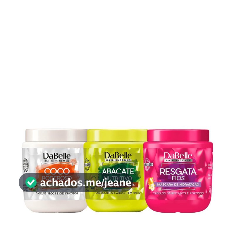 Máscaras de Hidratação DaBelle Hair 400g - 3 Produtos