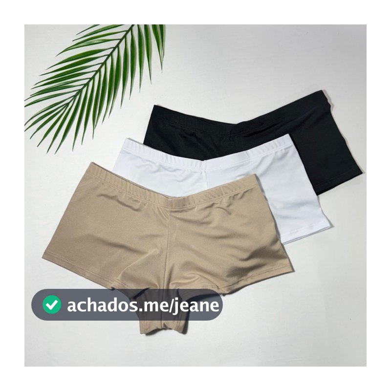 Short íntimo Calcinha Boxer Com forro Em algodão Pacote