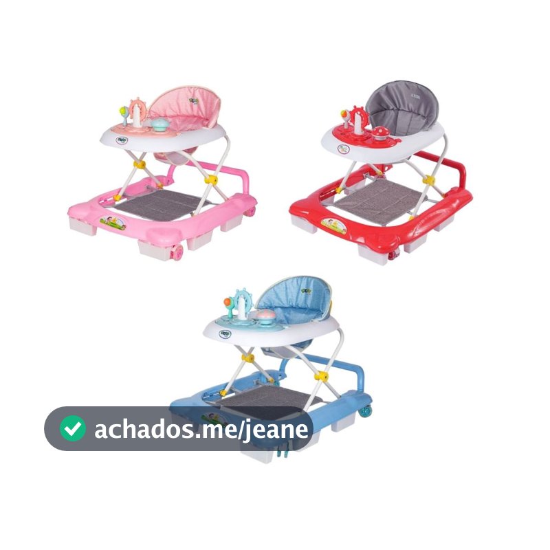 Andador Infantil Musical Para Bebê 2 Em 1 com Empurrador 3 Ajuste de Altura La Bamba Maxi Baby