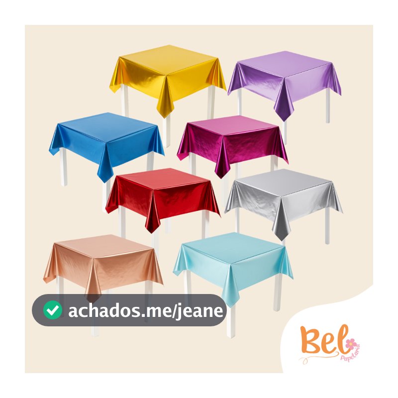 Kit Toalha Forro de Mesa Metalizado Festas Aniversario Casamentos Chá de Bebe Réveillon Natal