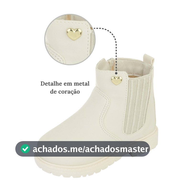 Bota infantil menina Jequinha Chelsea confortavel estilosa