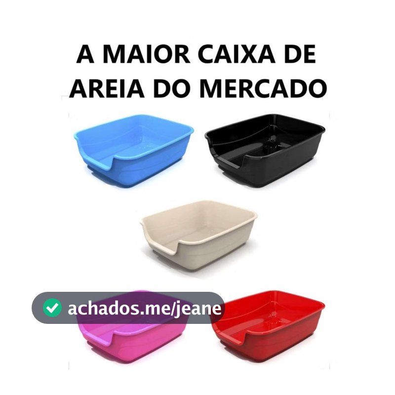Caixa de Areia Gatos Grande 62x50x20 Furba Jumbox pet injet  Maior do Mercado