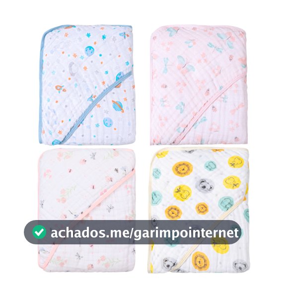 Toalha de Banho Fralda Soft com Capuz para Bebê  OU  Kit com 2 Toalhas