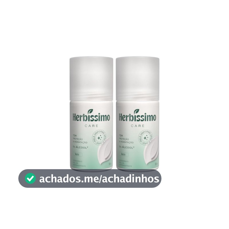 Kit Desodorante Roll-On Antitranspirante Herbíssimo Care Neutro 50Ml (2 unidades)