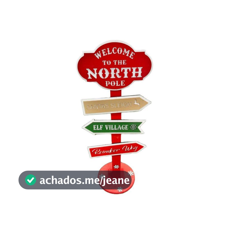 PLACA NATALINA DECORATIVA - POLO NORTE / PARE PAPAI NOEL