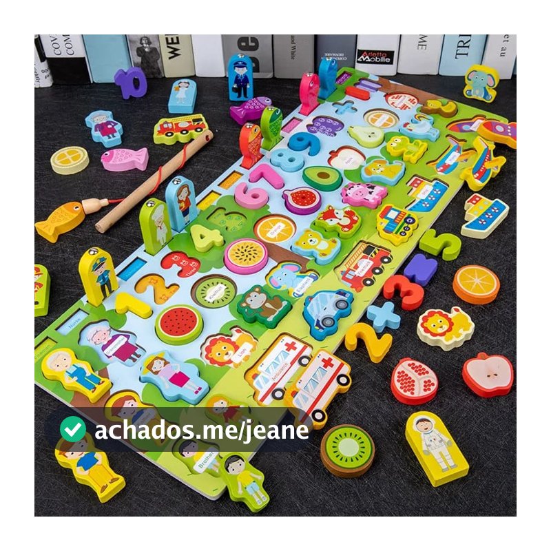 Brinquedo Didático Educativo Menina Menino Presente Pedagógico Tabuleiro Montessori Infantil Varias Atividades