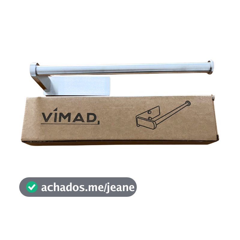 Suporte de Papel Toalha Cozinha Aço Inox Escovado Luxo Premium Fixação Adesiva 3M Ultra ForteParede