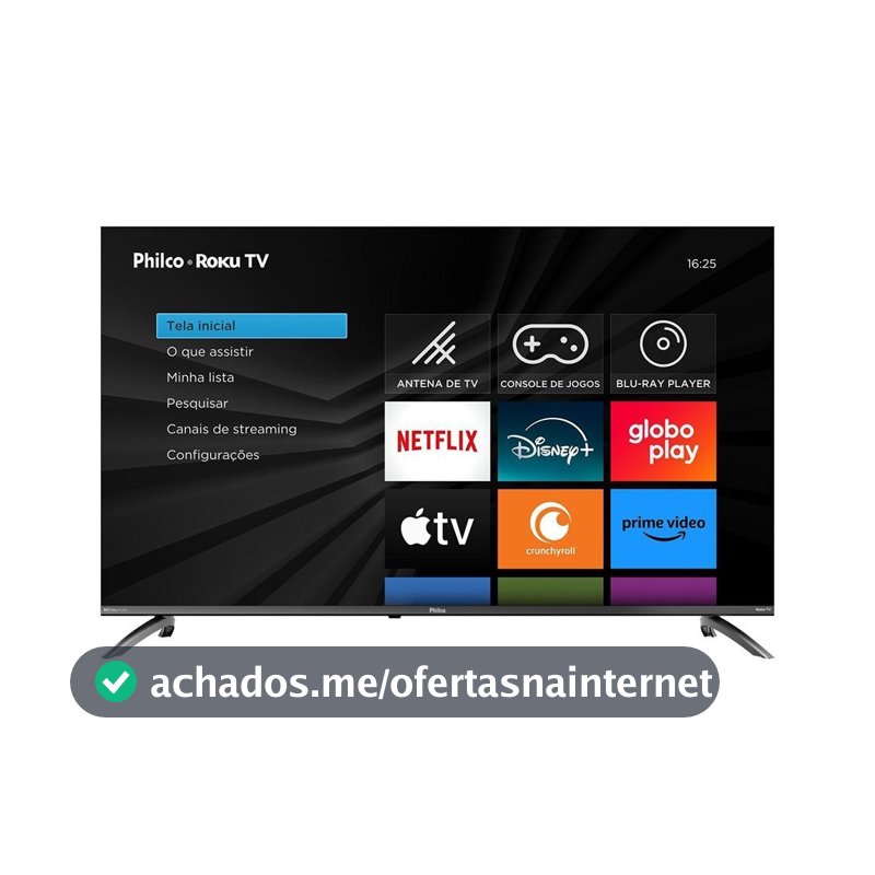 Smart TV LCD LED 50" Philco P50CRB - 4K UHD como Wi-Fi, HDMI, USB, Dolby Aúdio, 60Hz