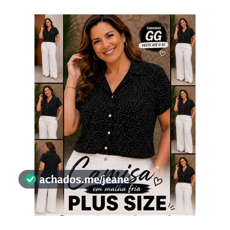Camisa Plus Size Feminina Blusa Evangélica Camisa Curta de Botão Feminino Moda Elegante