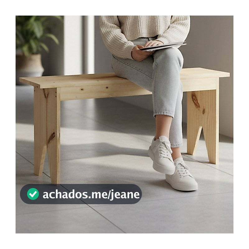 Banco de Pinus 100cm Desmontável – Banco de Madeira Rústico Decorativo Multiuso para Sala, Varanda e Flores
