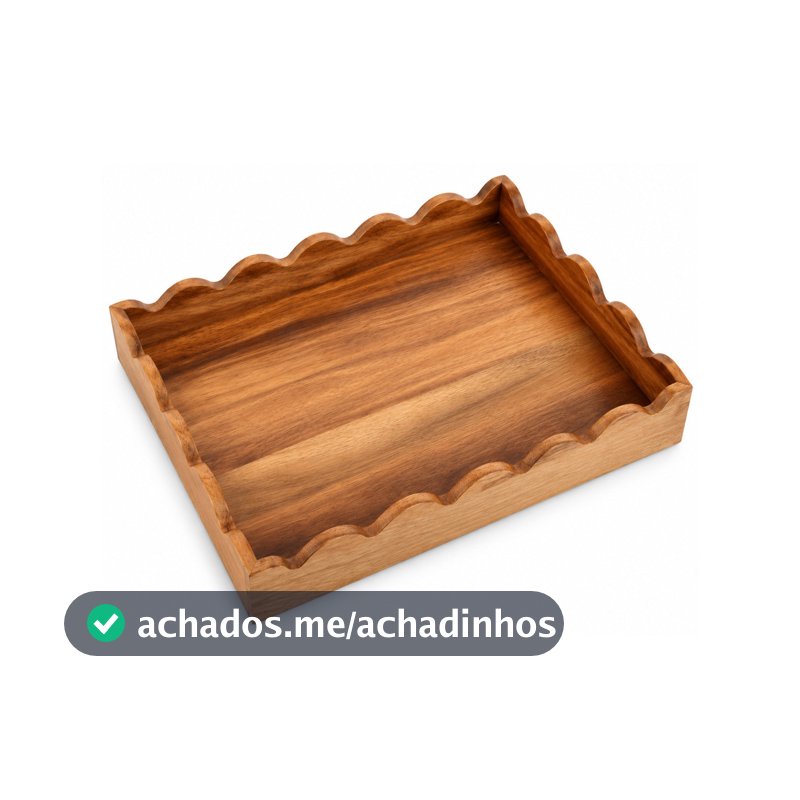 Bandeja Wave Madeira Acácia Natural 35cm Tuut 31823