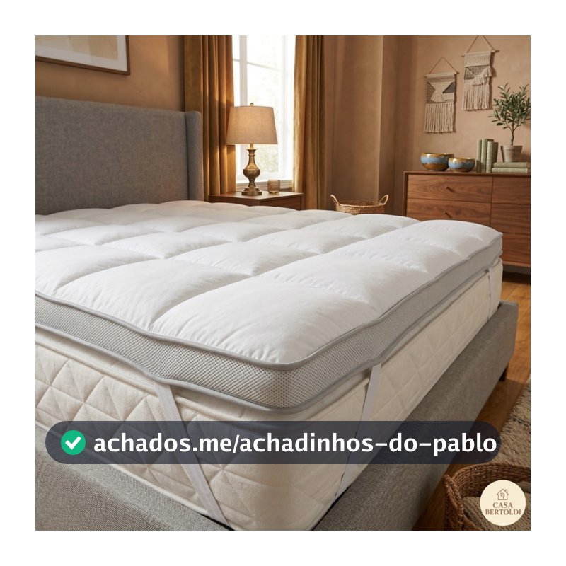 Pillow Top Cama Colchão Solteiro Casal Queen King La Plume Plus 6cm Elástico Branco Macio Grosso