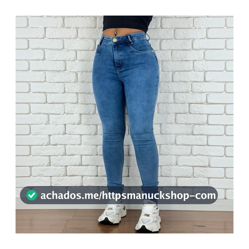 calça jeans feminina marmorizada com Lycra empina bumbum