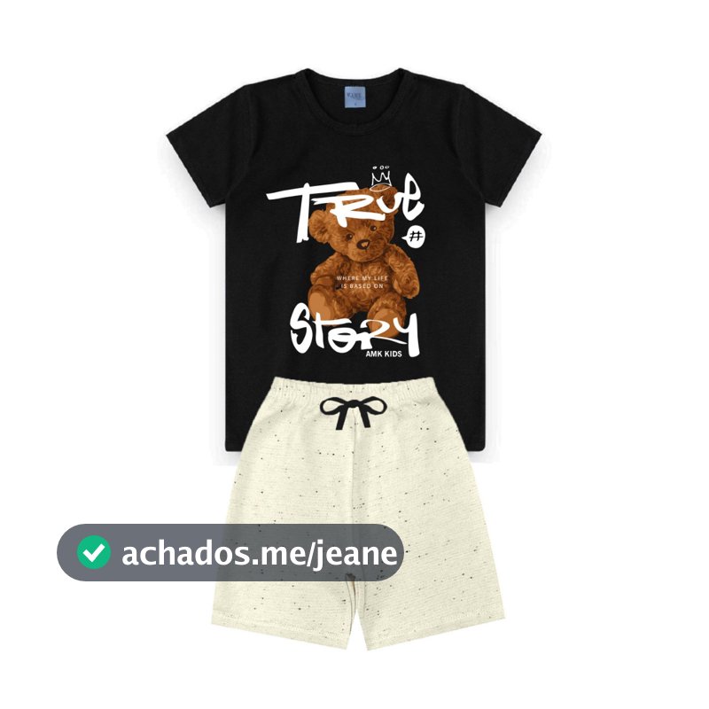 Conjunto Infantil Menino Masculino Bermuda e Camiseta L30