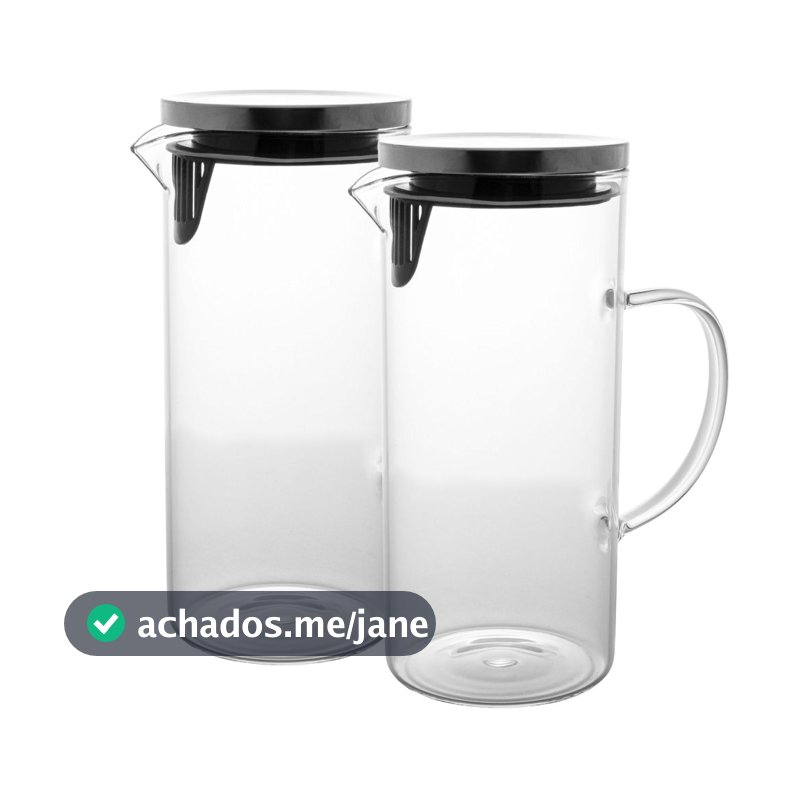 Jarra classic de Vidro Borossilicato com Tampa 1,4L | Unitário ou 2 Unidades | Wolff