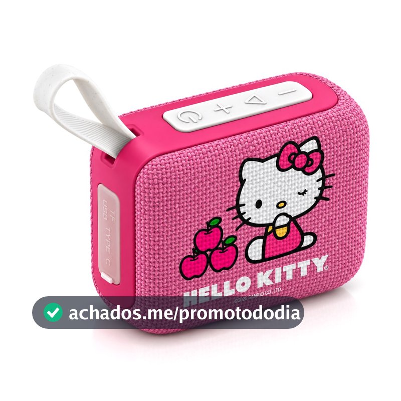 Caixa De Som Hello Kitty Bluetooth Portátil Infantil Sanrio Oficial - Candide