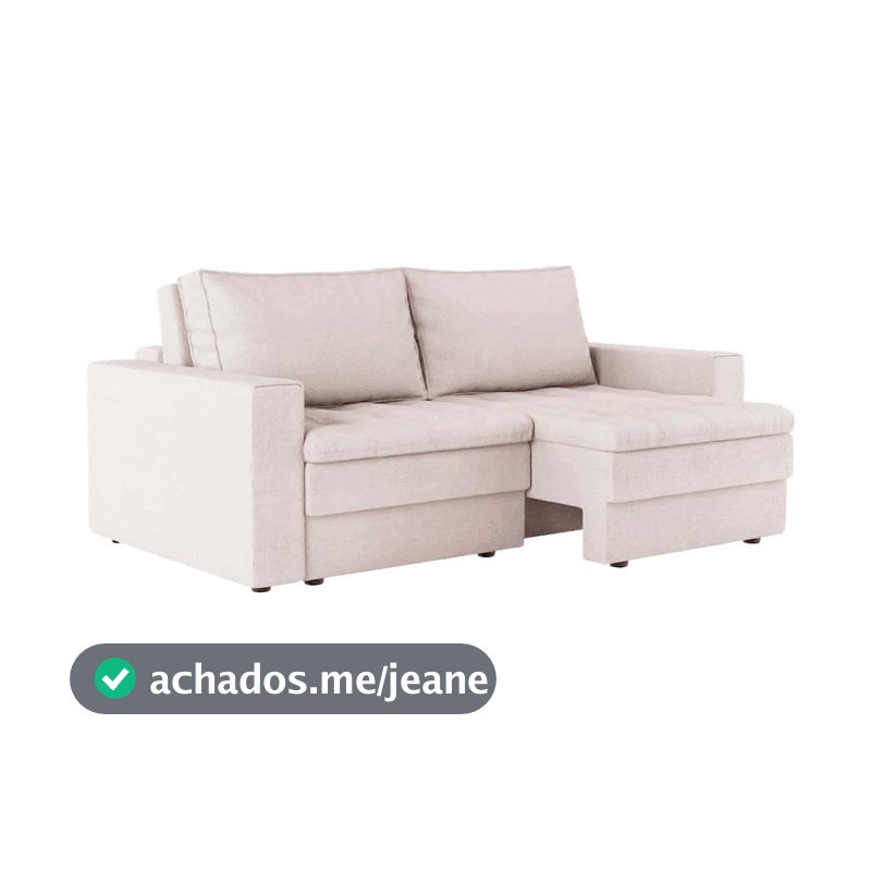 Sofá 3 Lugares Retrátil Berna Linho Cru 210 cm