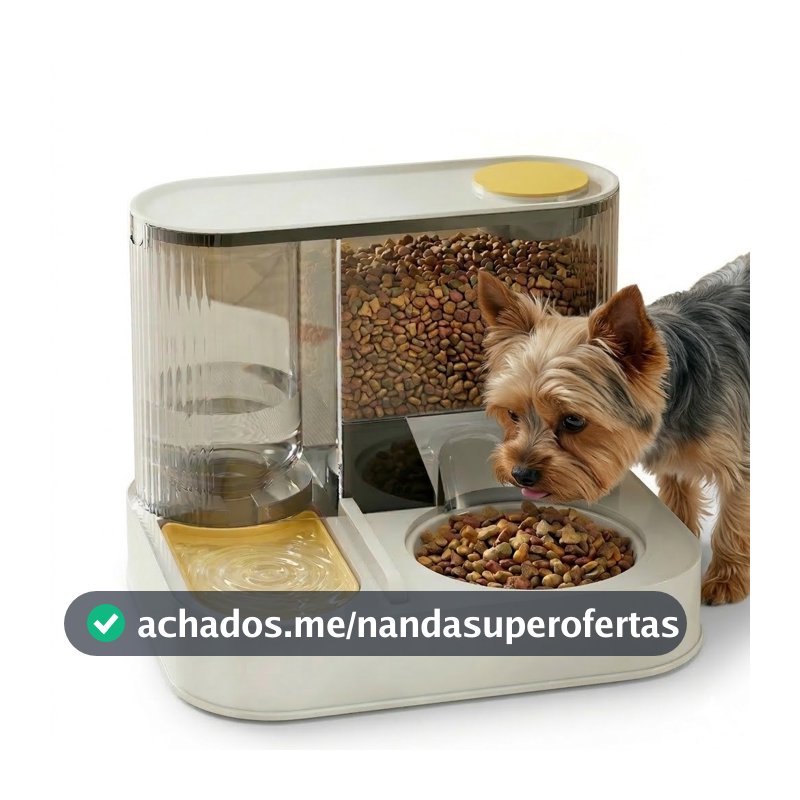 Comedouro e Bebedouro Mais Dog Automático Premium Pet Para Cães e Gatos 2em1