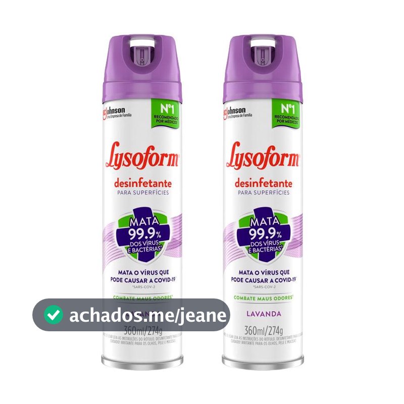 Kit 2 Lysoform Aerossol Uso Geral Lavanda 360ml