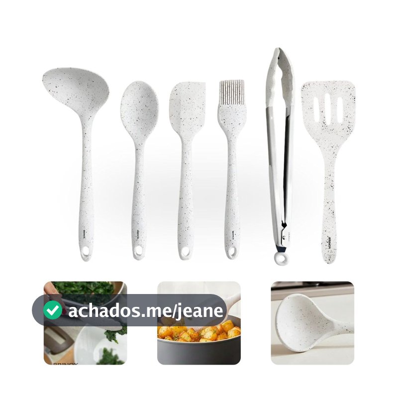 Kit 6 Utensílios Em Silicone Cozinha Vanilla - Brinox