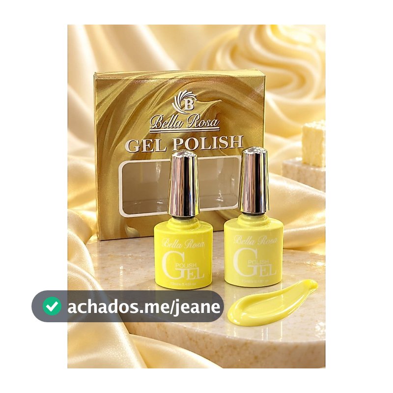 Kit Esmalte em Gel Amarelo Manteiga BELLA ROSA 12ml LED UV Unhas Manicure