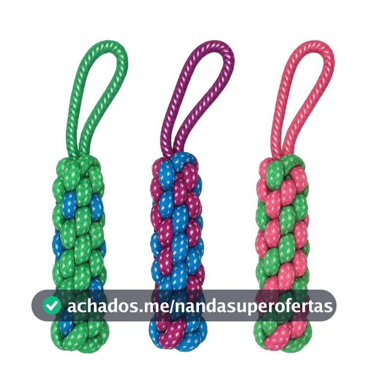 Brinquedo de Cachorro Pet Corda Entrelaçada Comprida Mordedor Resistente Cabo de Guerra Interativo