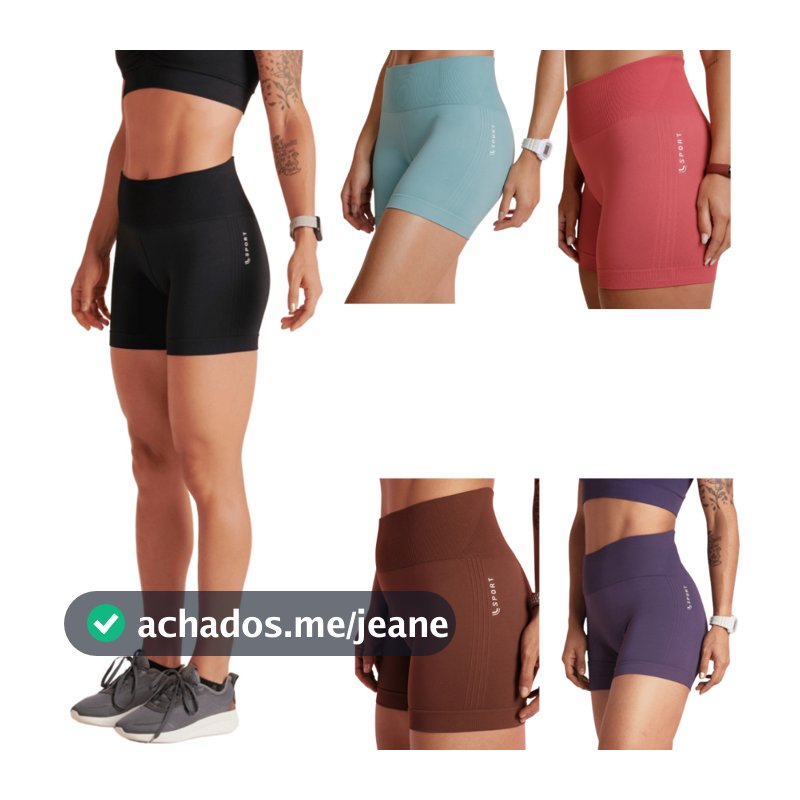 Short Lupo Sport Basic Feminino Sem Costura Cós Alto Original Academia Treino