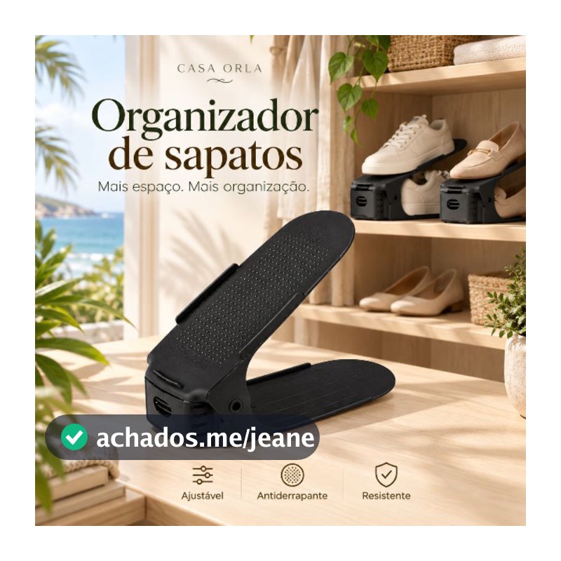 Conjunto 10 ou 20 Organizador de Sapatos Ajustável Antiderrapante Sapateira Porta Sapato