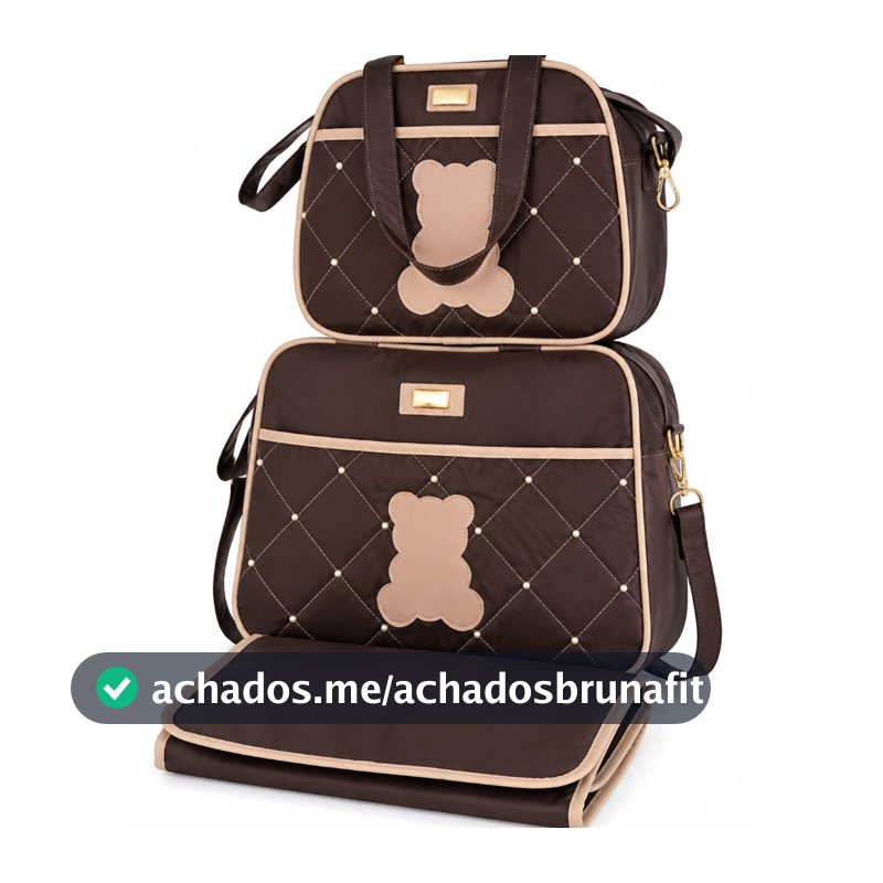 Kit Bolsa Maternidade 3 Peças Impermeável com Ursinho – Bolsa Grande, Bolsa Pequena e Trocador