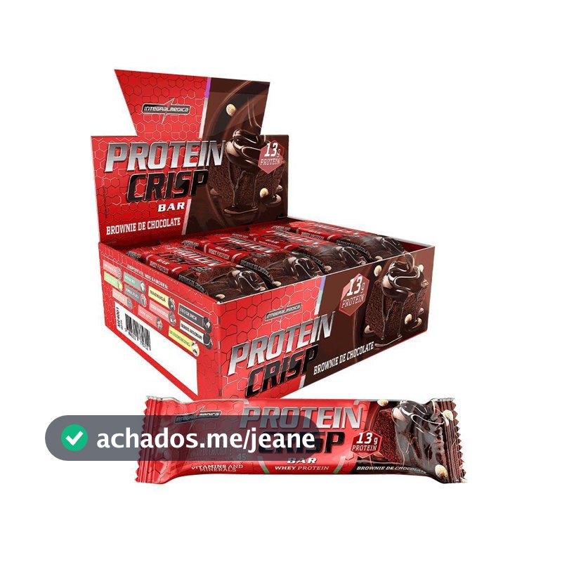 Barra de Proteína Whey Crisp Bar 12un Integralmedica - Proteína de Qualidade, Baixa Caloria e Muito Sabor