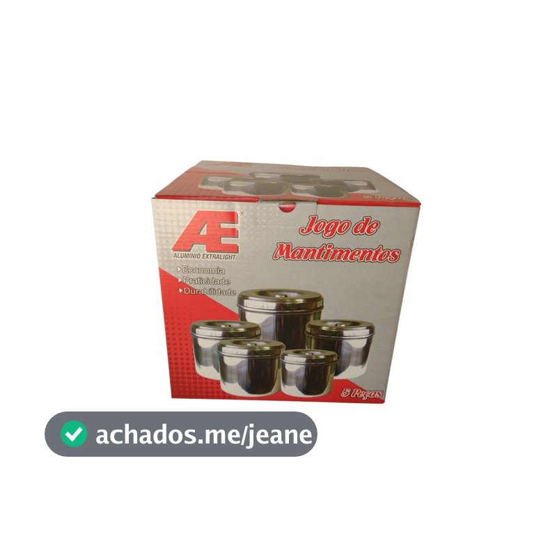 Jogo de Latas Para Mantimentos Em Alumínio Polido
