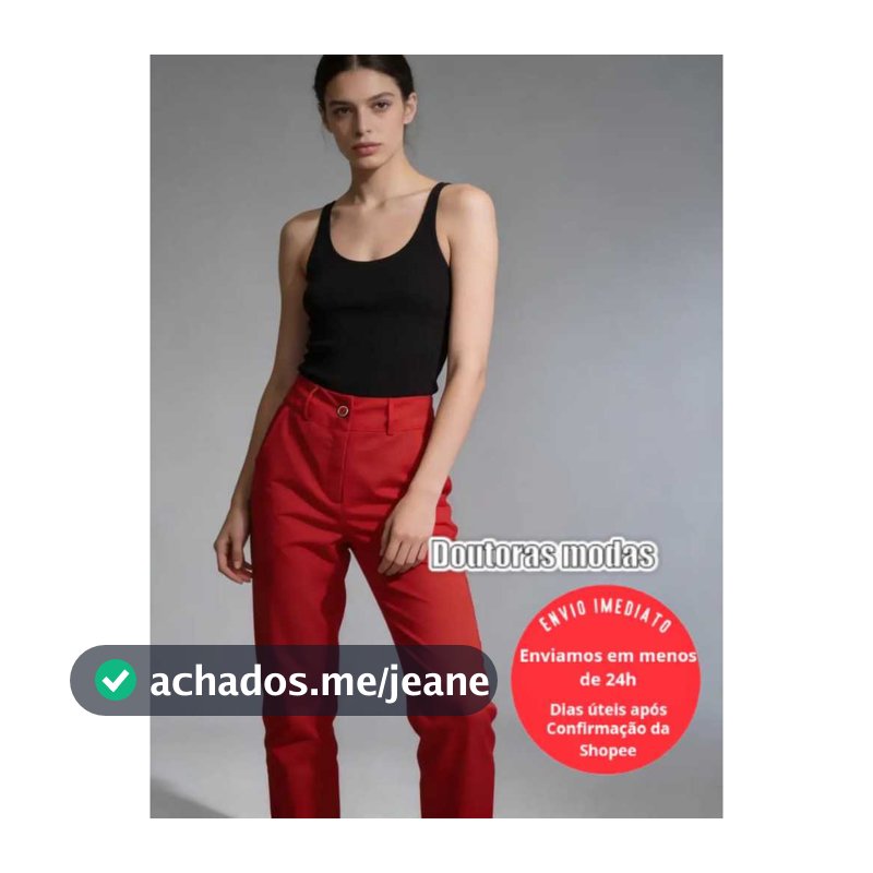 Doutoras Modas- Calça Feminina Reta Com Bolsos Laterais Tecido Gabardine 88500
