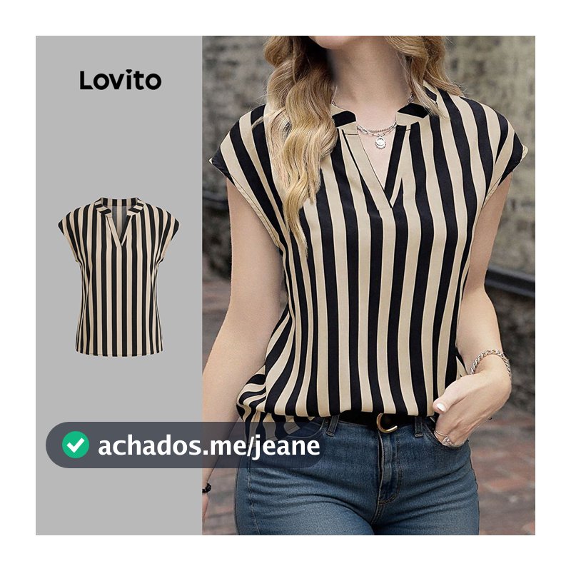 Lovito Elegante Blusa Primavera/verão para Mulheres L152LD059
