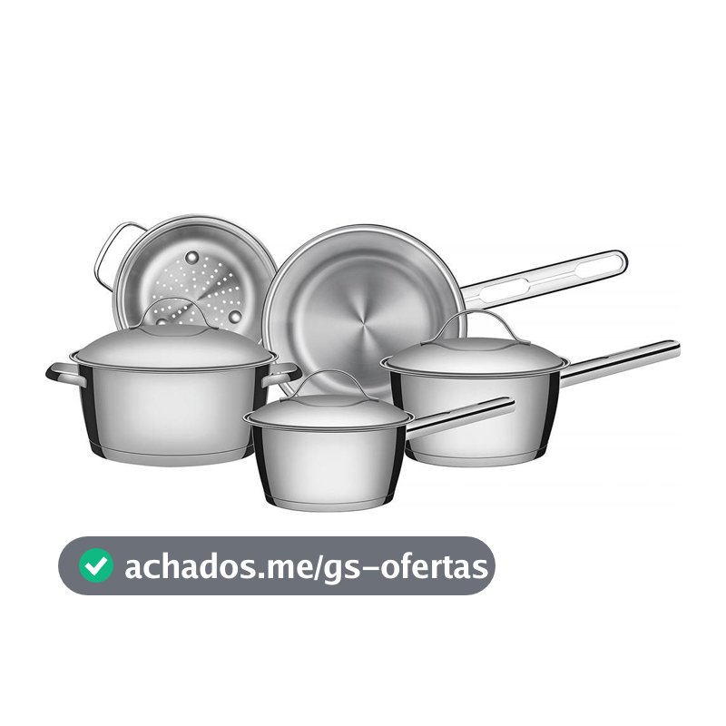 Jogo de Panelas de Aço Inox Indução Tramontina 5 Peças Allegra