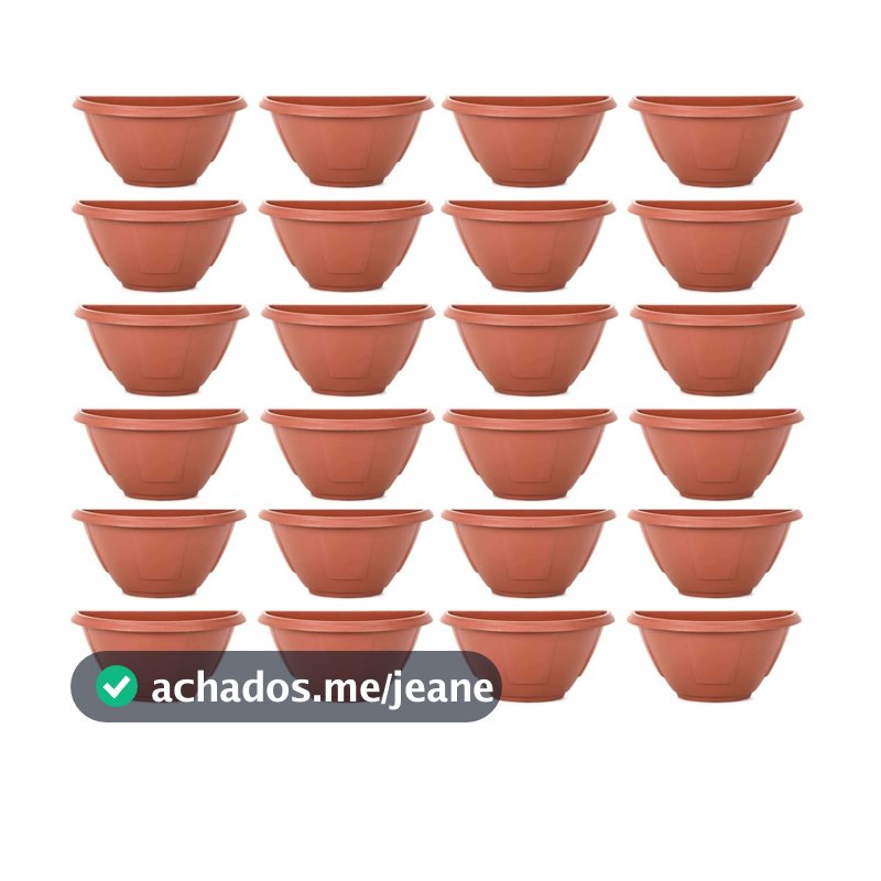 Jogo 10 Vasos de Parede Meia Lua MARROM,  para Jardim Vertical Vaso Plástico Cerâmica