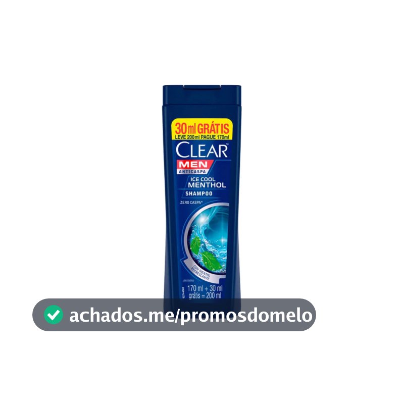 Shampoo Clear Men Anticaspa Ice Cool Menthol Com 200ml