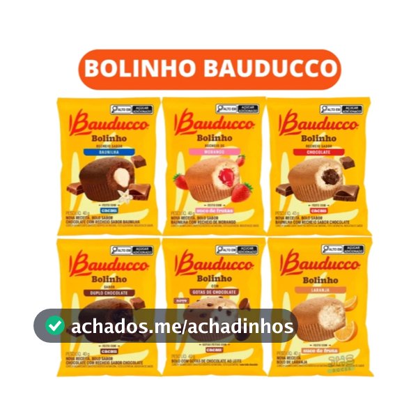 Bolinho Sabor Duplo Chocolate C/16 Unidades 40g Bauducco
