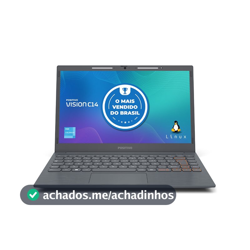 Notebook Positivo Vision C14 Intel® Celeron® Linux 8GB RAM 256GB 14.1” LED HD Lumina BAR - Cinza