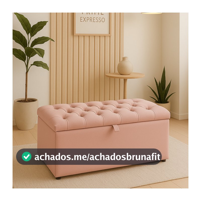 Baú Organizador Puff Estofado Multiuso  para Sala, Quarto e Decoração