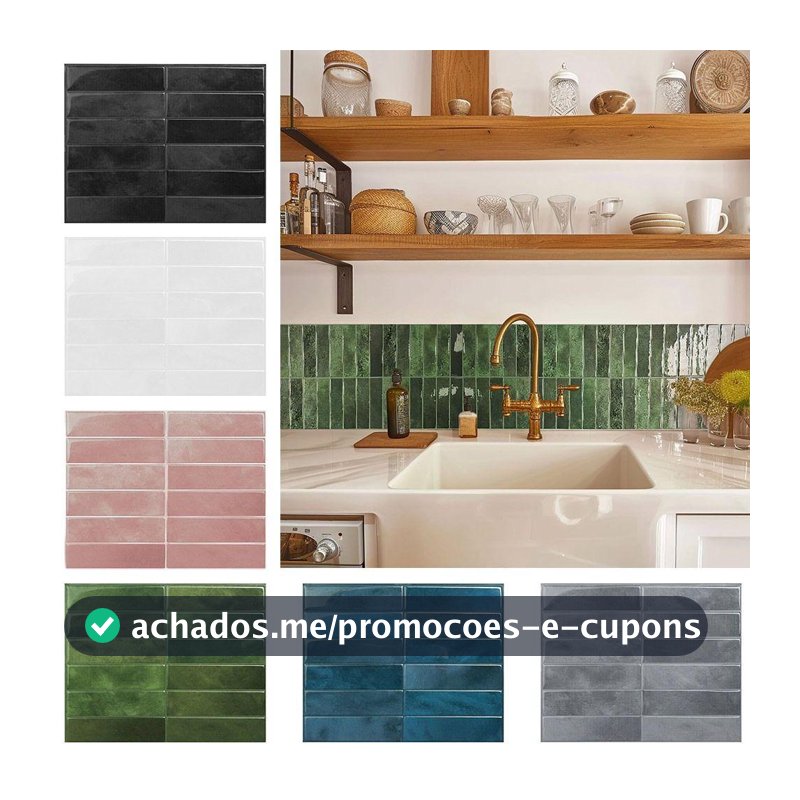 Adesivos De Parede De Azulejo Autoadesivos Brilhantes , Papel Antiincrustante À Prova De Umidade , Decalque Resistente A