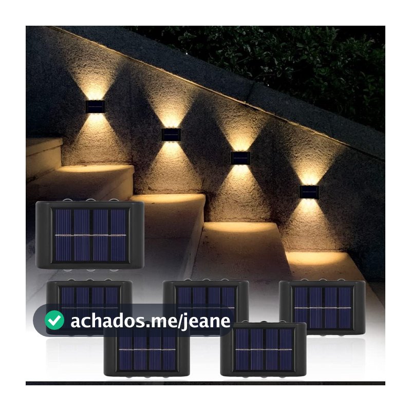 Luminária de parede solar. Liga e desliga automaticamente. Para pátios, jardins e varandas