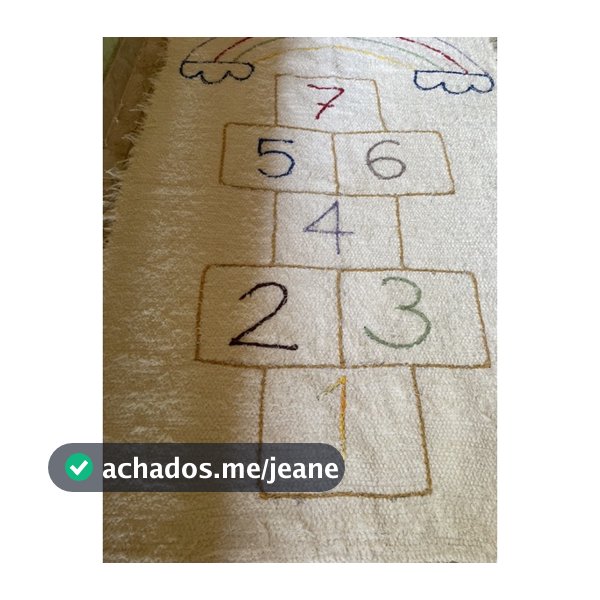 Tapete Beira Cama Amarelinha 1x1,50m boho arco-íris