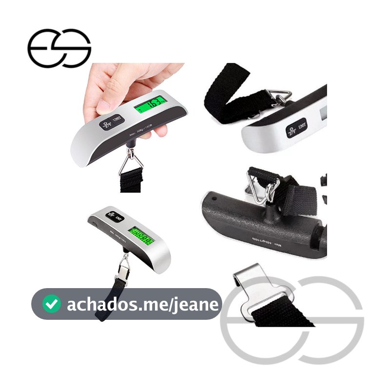 Balança Suspensa Digital 50Kg 10G Eletrônica Portátil Para Pesagem De Bagagem Itens Viagens  ES