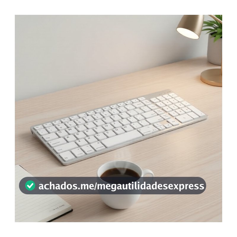 Teclado Bluetooth Fino para Apple Mac OS, Compatível com MacBook Air/Pro, iMac, Mac Mini, PC Mac