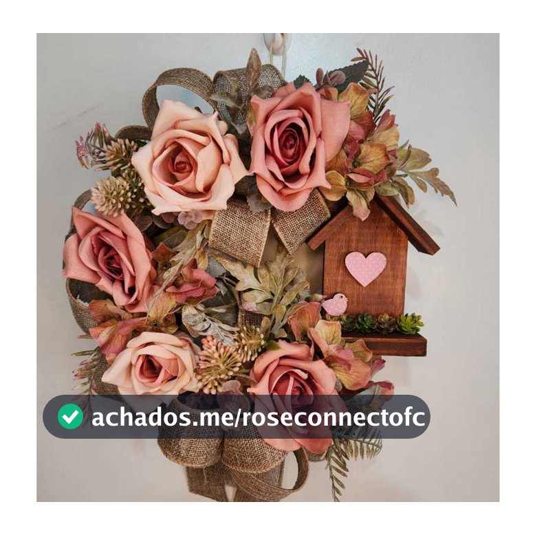 Guirlanda Adorno Floral media Bem-Vindo Casinha Decorativa flores outonadas