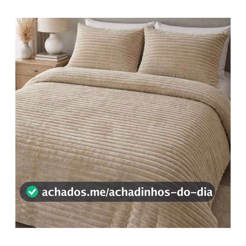 cobertor fofão canelado casal  3 peças, cobertor mede 2.60m x tamanho 2.20m e 02 fronhas mede 0.50cm x 0.70cm