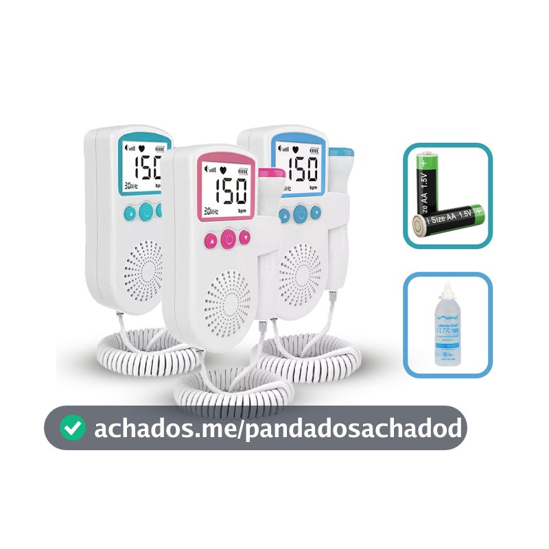 Kit Sonar Fetal Doppler Monitor Frequencia Cardiaca + Gel + Pilha  Brinde Batimento Bebe Ultrassom