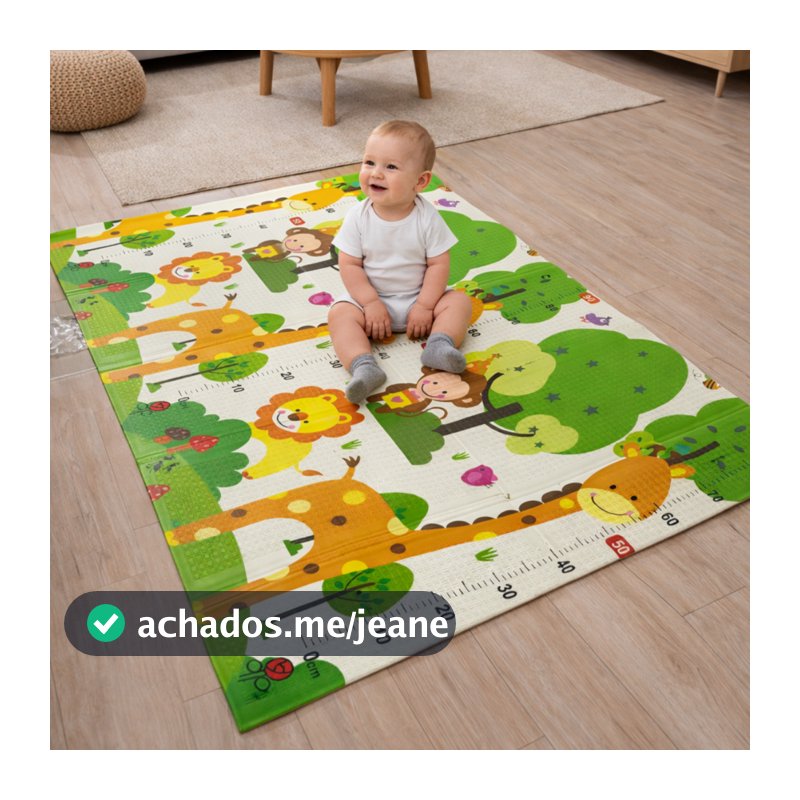 Tapete Tatame Alibaby Infantil Emborrachado Dobrável Dupla Face 8mm