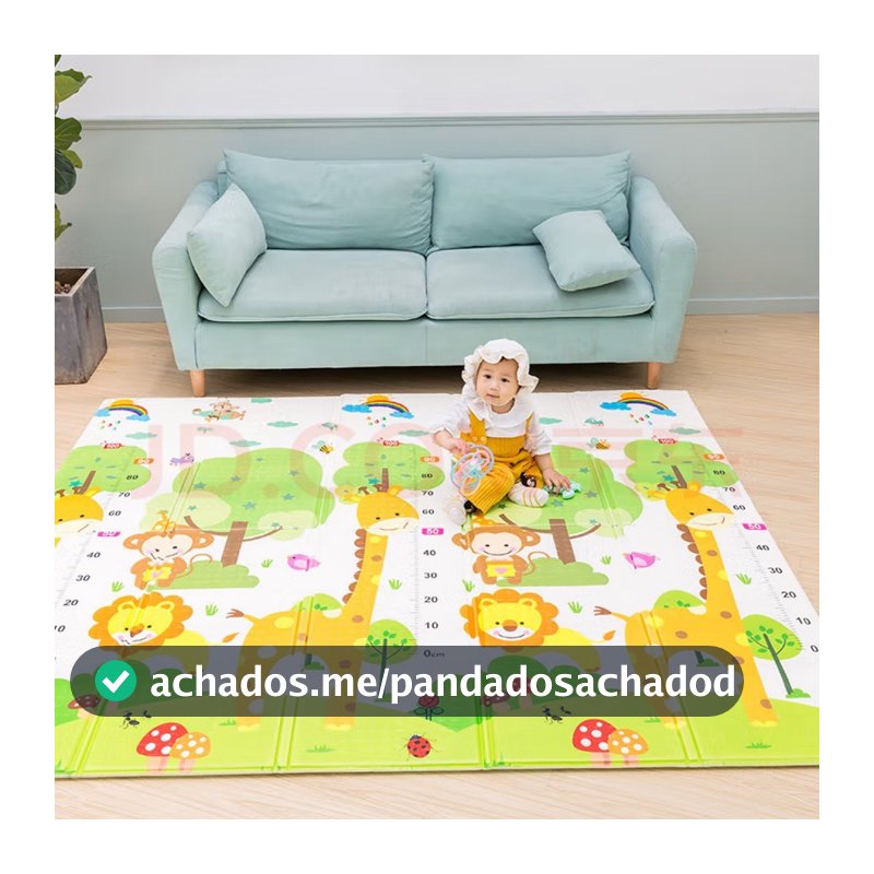 Tapete De Atividade Bebe Tatame Infantil Saquinho de Viagem 200x180cm Bebê Dupla Face Emborrachado