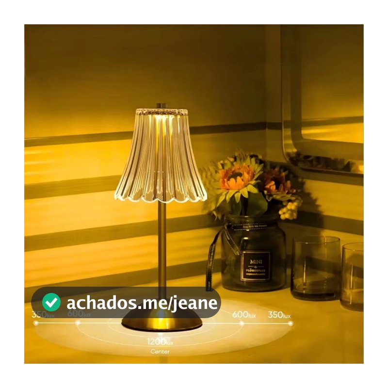 Luminária Abajur de Mesa Saia Seda Com Barra Led Sensor Toque De Luz Quarto Sem Fio 3 Cores 110/220v